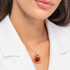 Online Anhänger Apfel mit Schlange gold Damen Anhänger|18K Vergoldung - 925 Silber