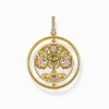 Best Sale Anhänger Baum der Liebe gold farbige Steine Damen Anhänger