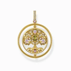 Best Sale Anhänger Baum der Liebe gold farbige Steine Damen Anhänger