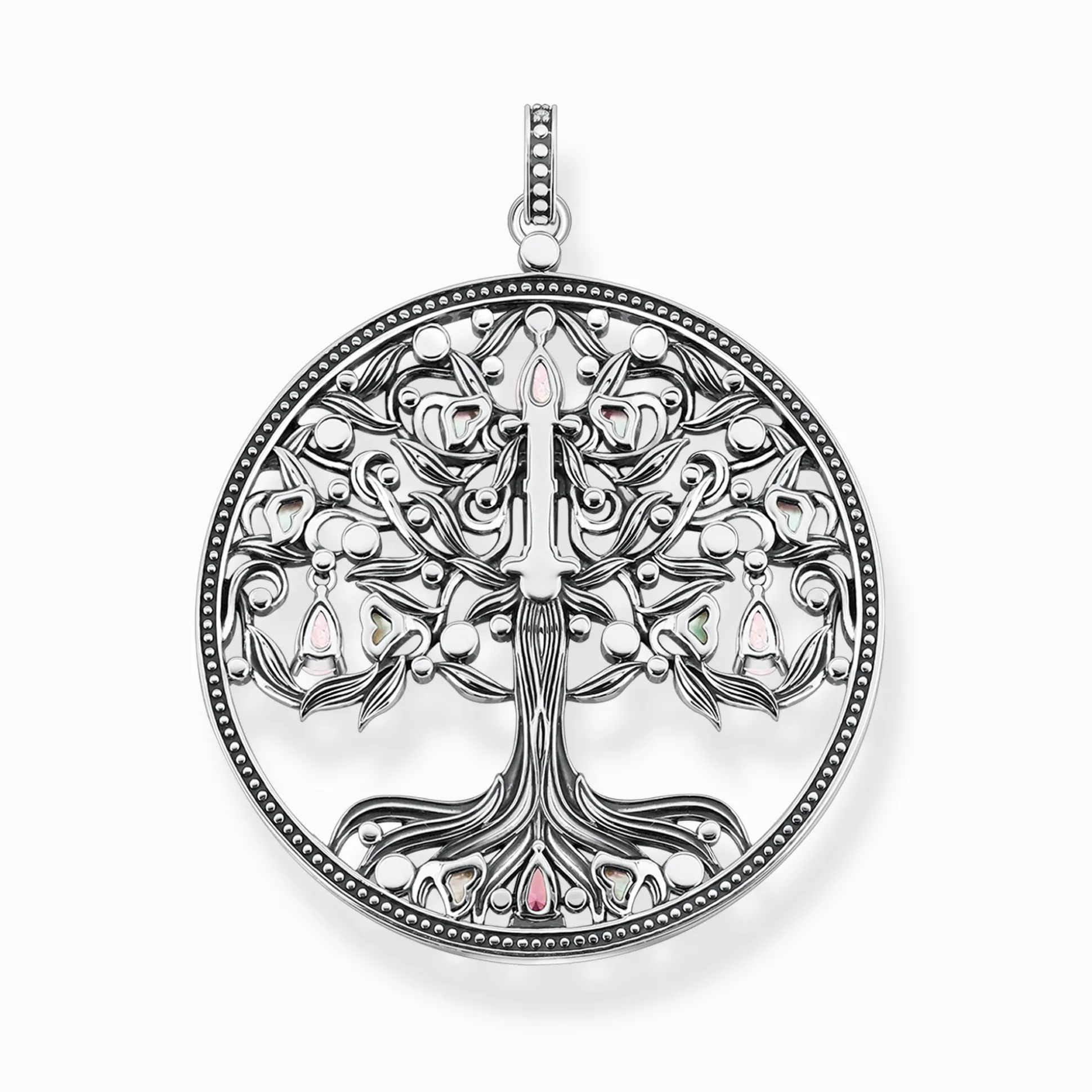 Sale Anhänger Baum der Liebe silber farbige Steine Damen Anhänger