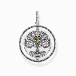 Flash Sale Anhänger Baum der Liebe silber farbige Steine Damen Anhänger