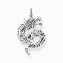 Cheap Anhänger Drache mit Karabinerhaken Silber geschwärzt Damen Anhänger|925 Silber