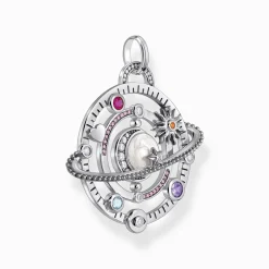 Online Anhänger in kosmischem Design mit bunten Steinen Silber Damen Anhänger|925 Silber