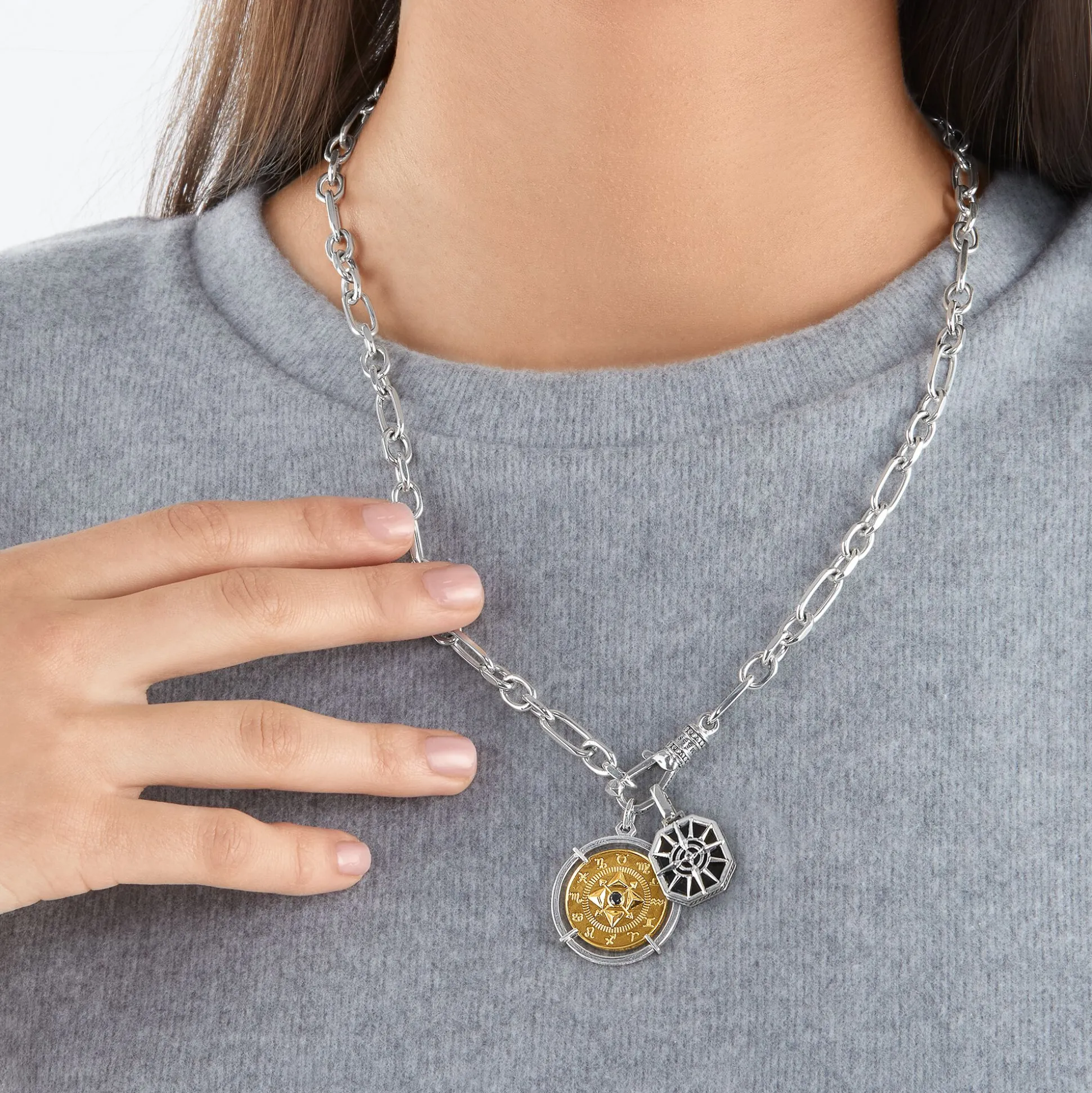 Outlet Anhänger Kompass Stern schwarz Damen Anhänger|Anhänger