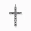 Best Sale Anhänger Kreuz schwarze Steine silber Damen Anhänger|Anhänger