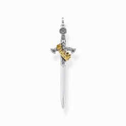 Discount Anhänger Schwert mit Krone Damen Anhänger|18K Vergoldung - 925 Silber