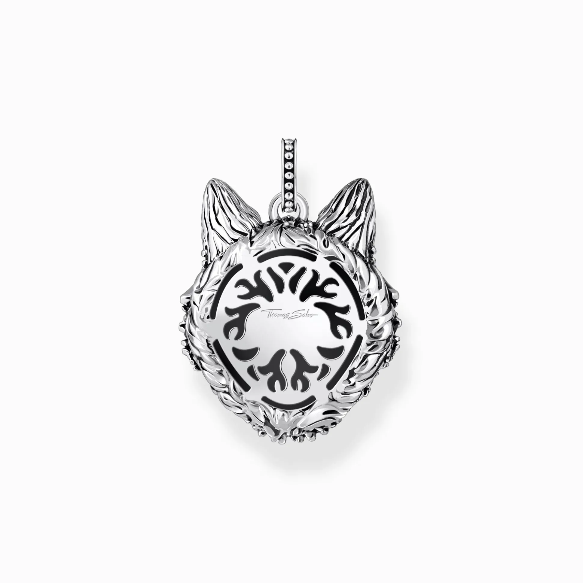 Flash Sale Anhänger Wolf Gesicht mit Steinen Silber geschwärzt Damen Anhänger|Anhänger