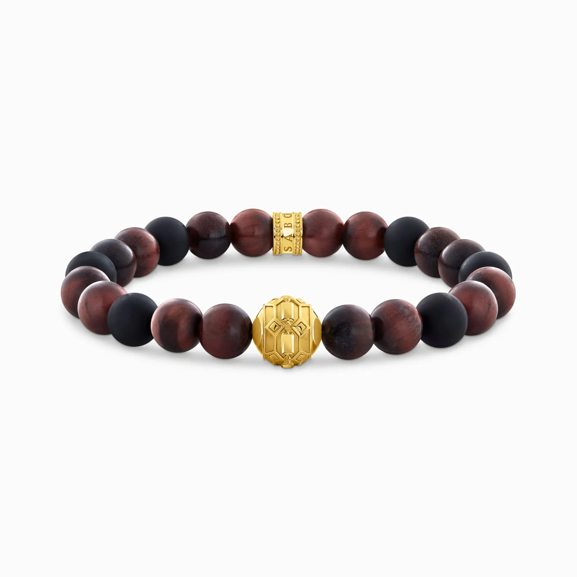 Best Sale Armband aus Obsidian und Tigerauge mit Bead vergoldet Damen Armbänder|Armbänder