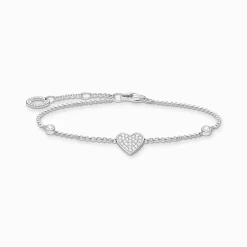 Cheap Armband Herz mit Steinen silber Damen Armbänder