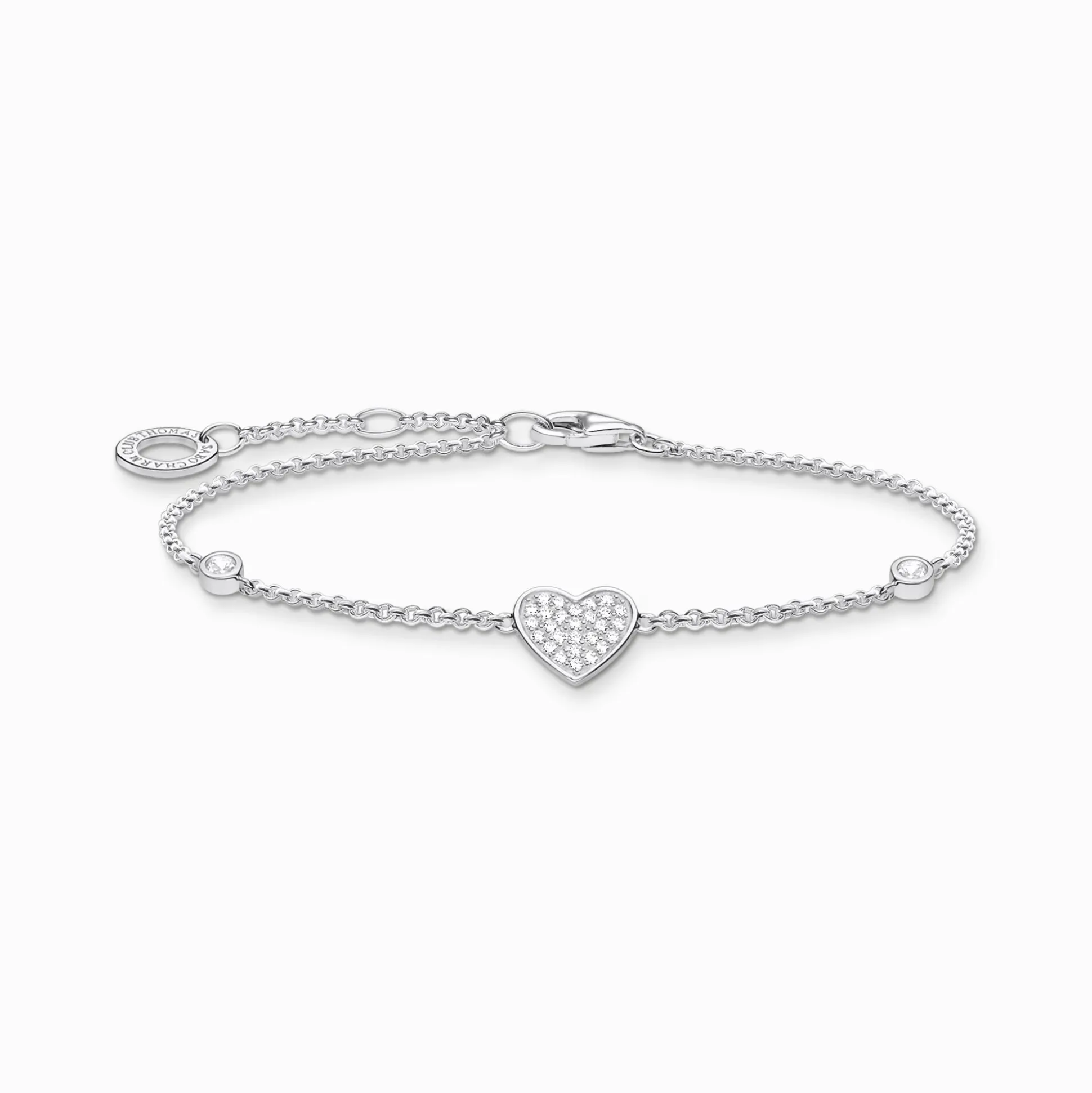Cheap Armband Herz mit Steinen silber Damen Armbänder