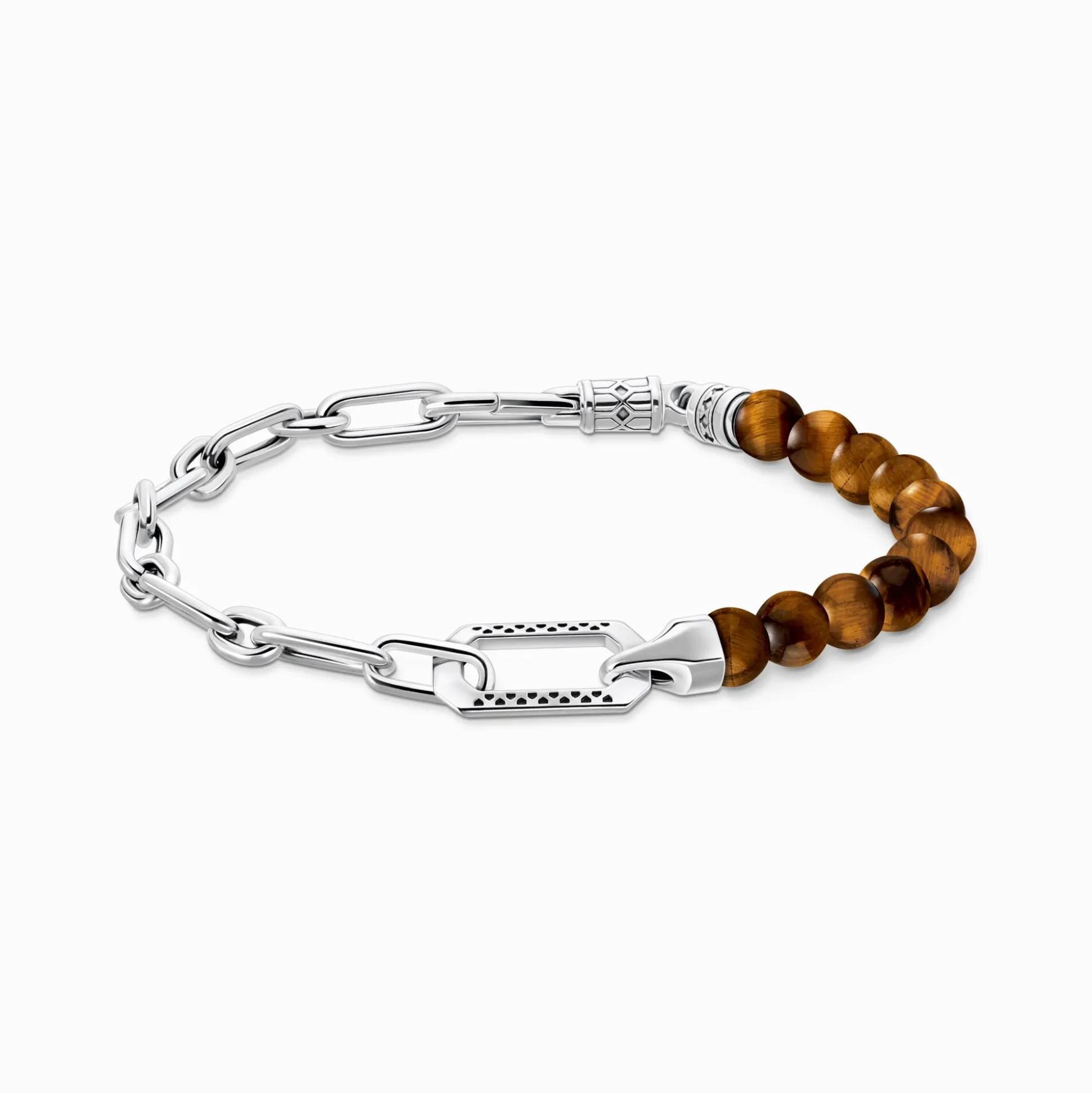 Outlet Armband mit braunen Beads Silber geschwärzt Damen Armbänder|Armbänder