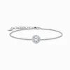 Cheap Armband mit Halo-Anhänger und weißen Steinen Silber Damen Armbänder|925 Silber