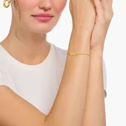 Fashion Armband mit Infinity-Anhänger vergoldet Damen Armbänder|18K Vergoldung - 925 Silber
