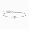 Sale Armband mit pinkfarbenem Zirkonia-Herz Silber Damen Armbänder|925 Silber