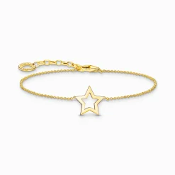 Cheap Armband mit Stern-Anhänger vergoldet Damen Armbänder|18K Vergoldung - 925 Silber