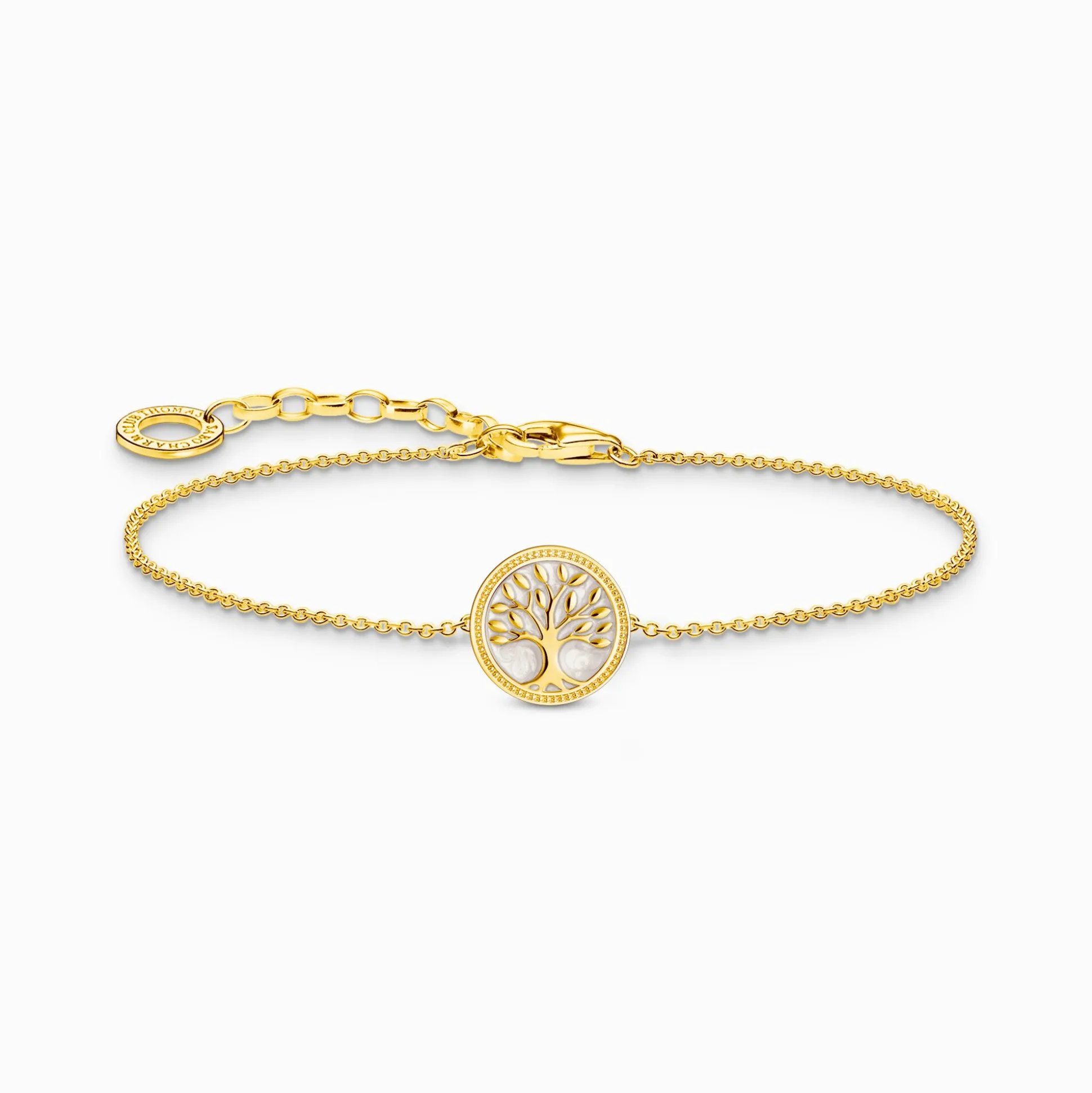 Clearance Armband mit Tree-of-Love-Anhänger und weißer Emaille vergoldet Damen Armbänder|18K Vergoldung - 925 Silber