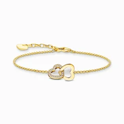 Fashion Armband mit verschlungenen Herzen vergoldet Damen Armbänder