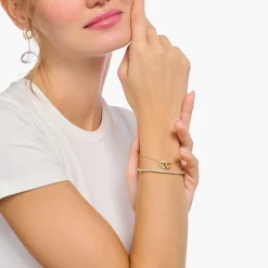 Fashion Armband mit verschlungenen Herzen vergoldet Damen Armbänder