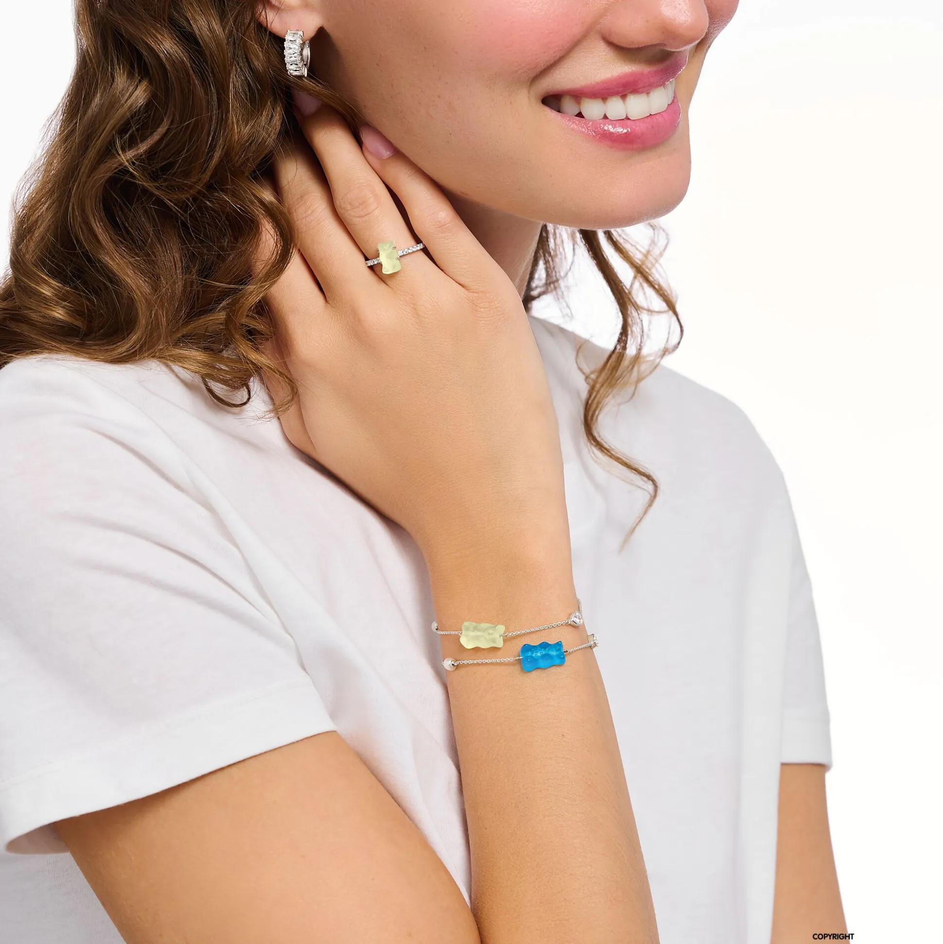 New Armband mit weißem Goldbären, Perle und Stein Silber Damen Armbänder|925 Silber