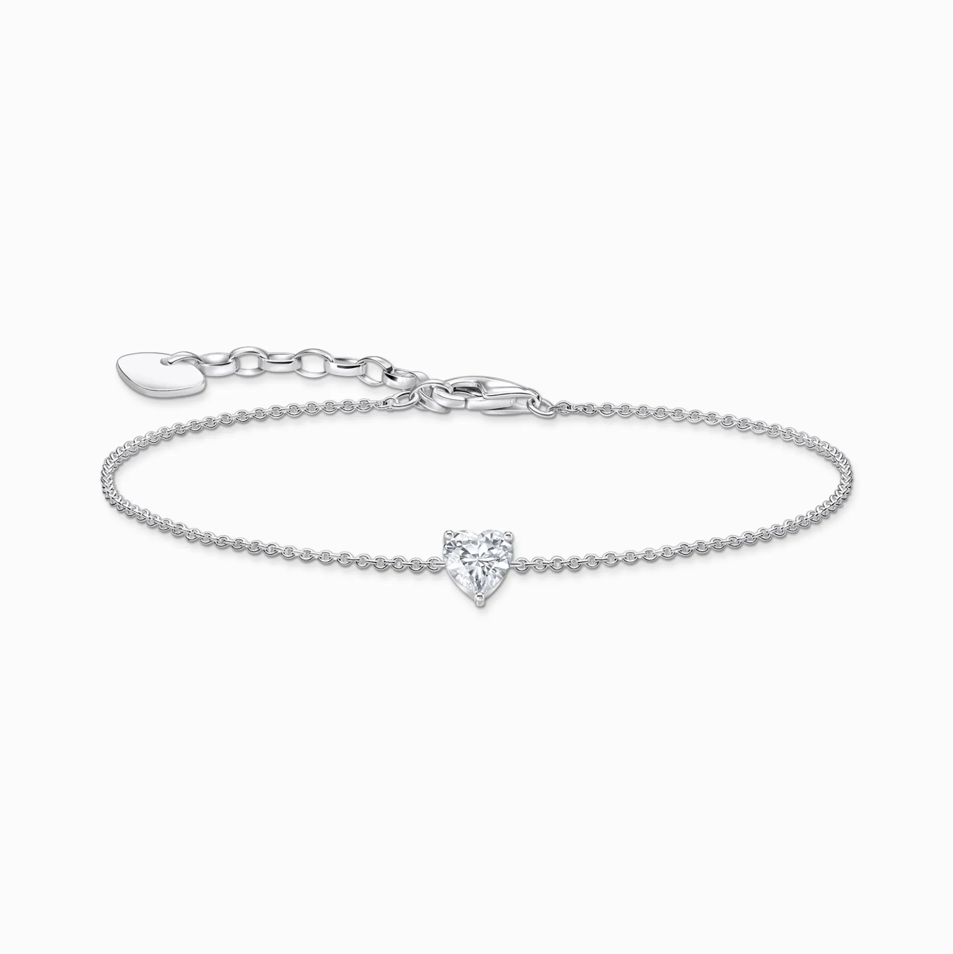Fashion Armband mit weißem Zirkonia-Herz Silber Damen Armbänder|925 Silber