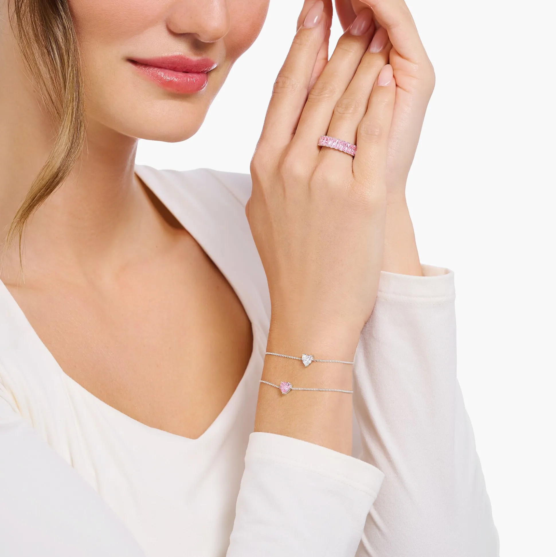 Fashion Armband mit weißem Zirkonia-Herz Silber Damen Armbänder|925 Silber
