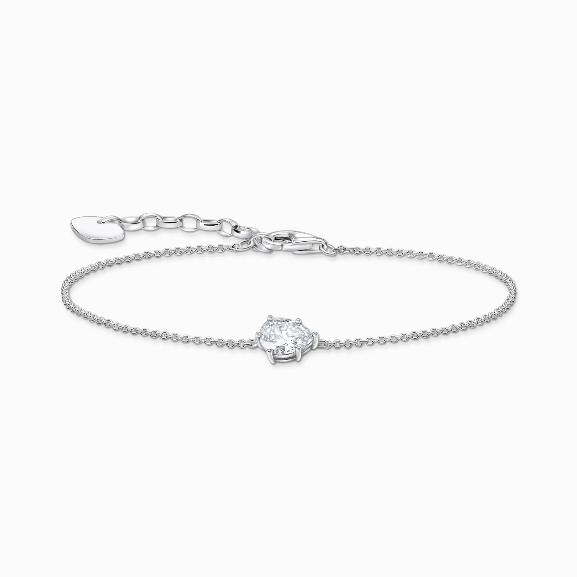 Best Armband mit weißem Zirkonia-Tropfen Silber Damen Armbänder