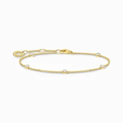 Fashion Armband weiße Steine gold Damen Armbänder|18K Vergoldung - 925 Silber