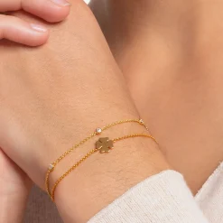 Fashion Armband weiße Steine gold Damen Armbänder|18K Vergoldung - 925 Silber