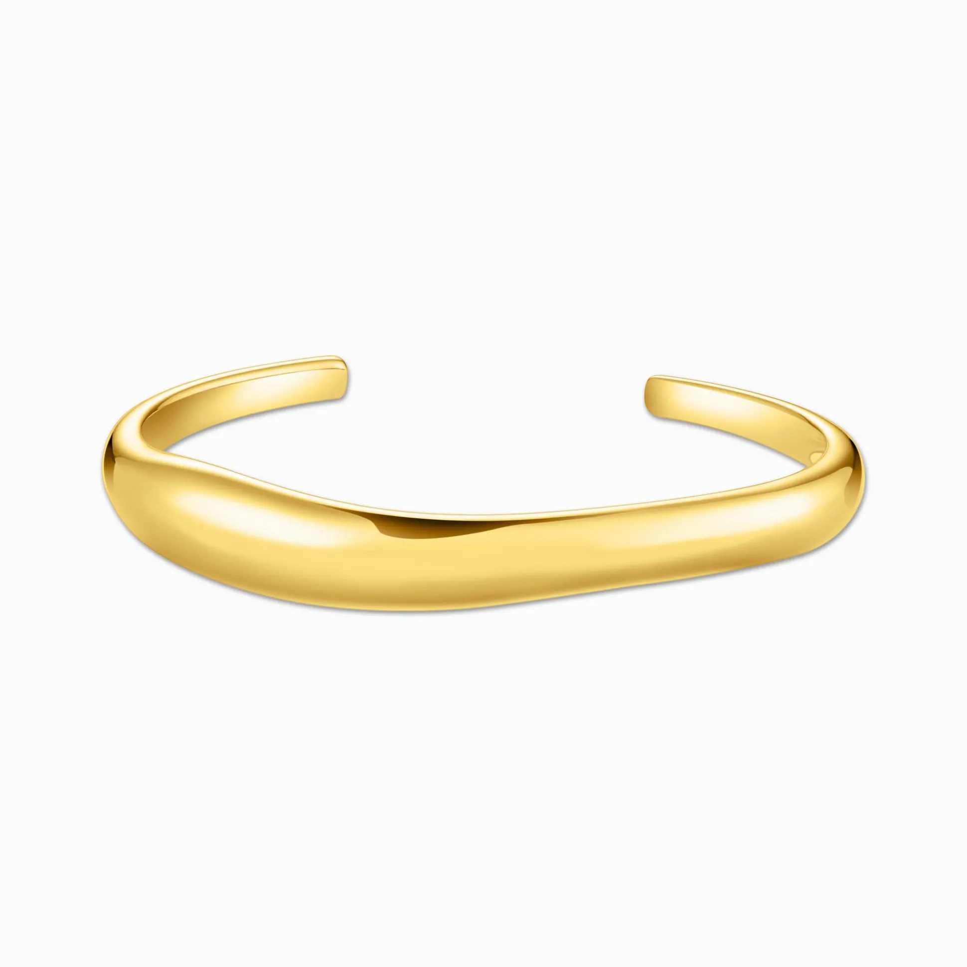 Outlet Armreif mit geschwungener Form vergoldet Damen Armreife|18K Vergoldung - 925 Silber