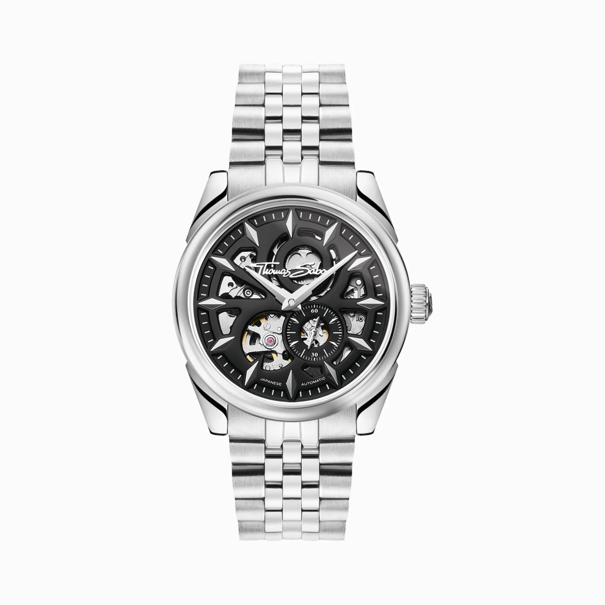 Clearance Automatikuhr mit 41 mm und schwarzem Zifferblatt silberfarben Herren Uhren|Uhren