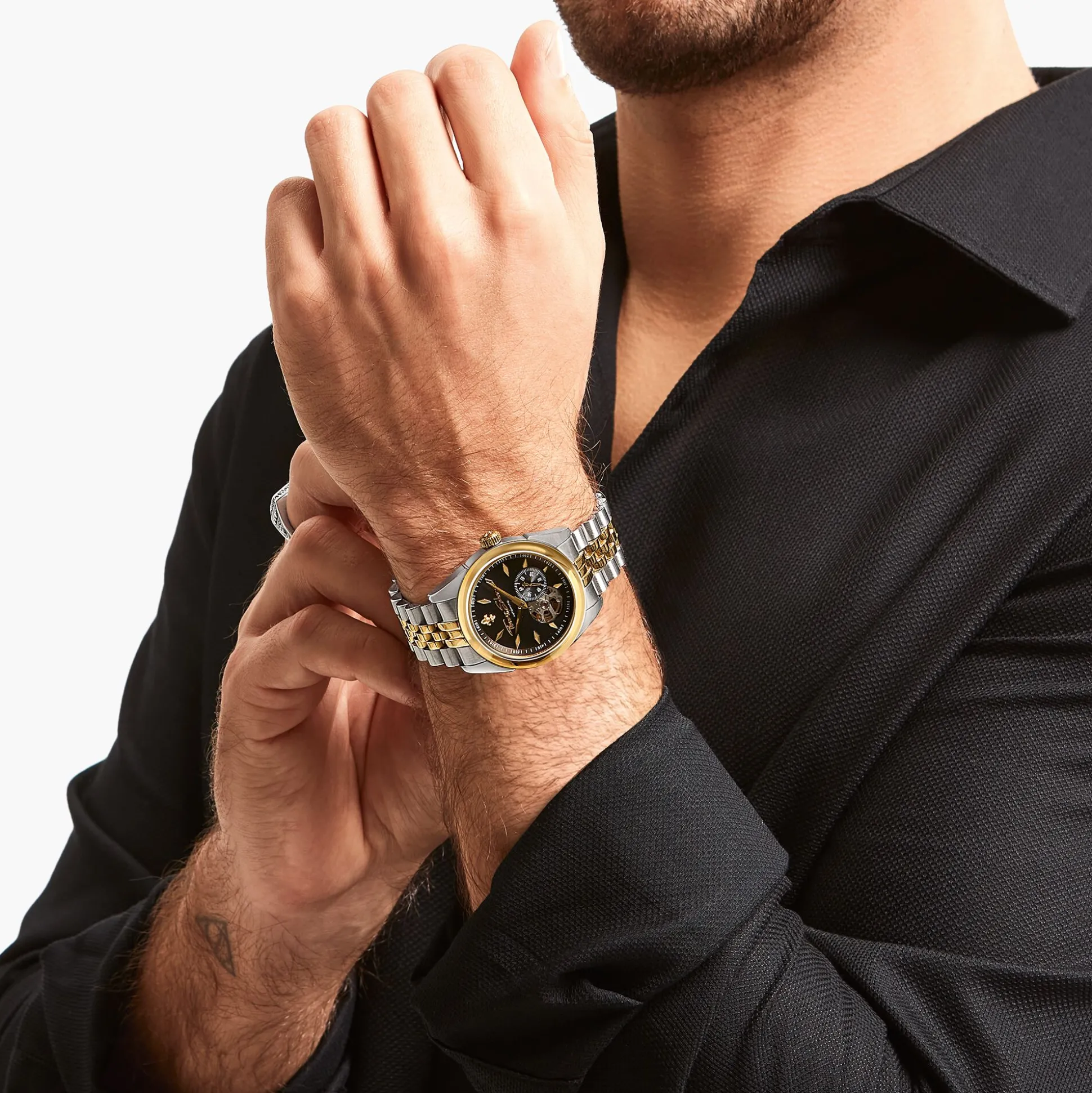 Shop Automatikuhr mit 36 mm und Lilienemblem in Bicolour Damen Uhren|Damenuhren