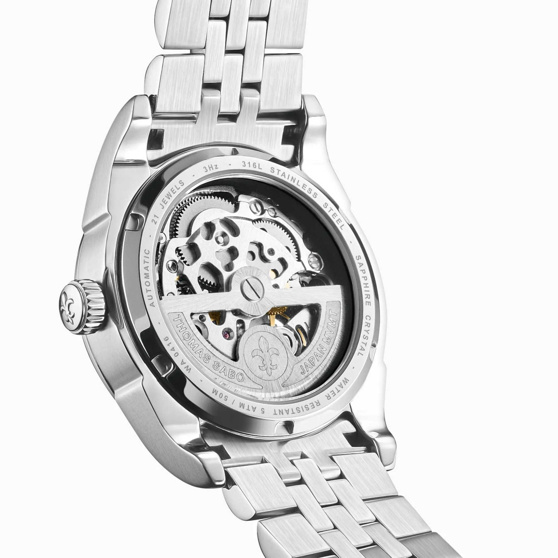 Hot Automatikuhr mit 36 mm und Lilienemblem silberfarben Damen Uhren|Damenuhren