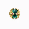 Shop Bead grüner Stein gold Damen Beads|18K Vergoldung - 925 Silber
