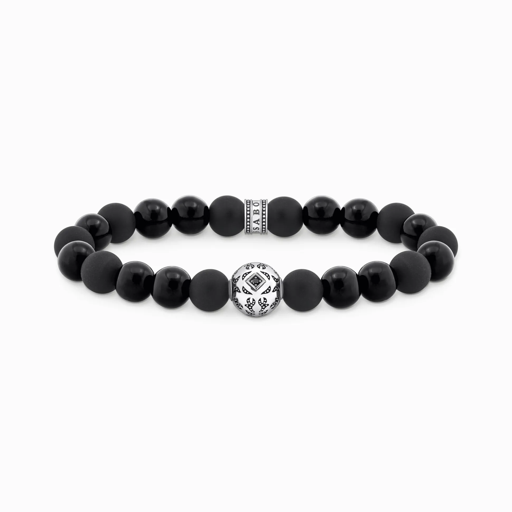 Outlet Beads-Armband aus Obsidian Silber geschwärzt Damen Armbänder|Armbänder