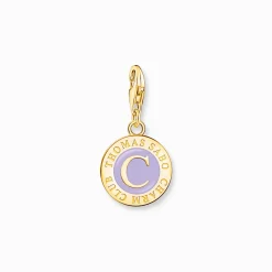 Flash Sale Charm mit violetter Kaltemaille und Coin vergoldet Damen Charms|Charms