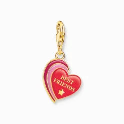 Hot Charm-Anhänger BEST FRIENDS Herz vergoldet Damen Charms|Charms