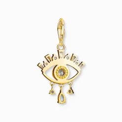 Fashion Charm-Anhänger blaues Auge vergoldet Damen Charms|Charms