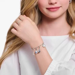 Clearance Charm-Anhänger Buchstabe L mit weißen Steinen Silber Damen Charms|Charms