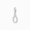 Cheap Charm-Anhänger Buchstabe O mit weißen Steinen Silber Damen Charms|Charms