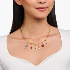 Clearance Charm-Anhänger Buchstabe Y mit weißen Steinen vergoldet Damen 18K Vergoldung - 925 Silber