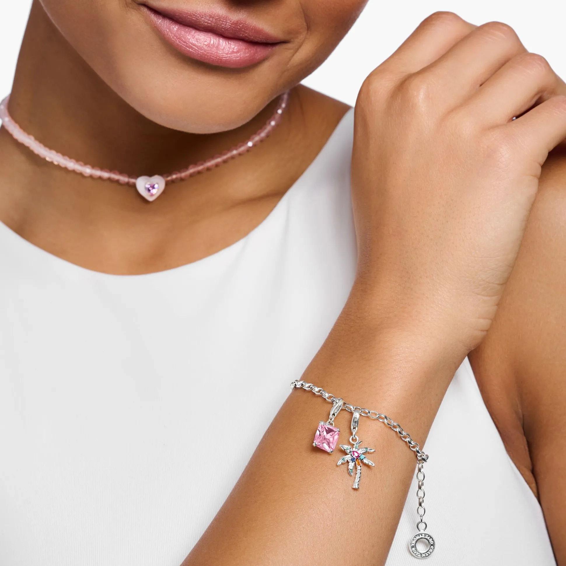 Discount Charm-Anhänger bunte Palme Silber Damen Charms|Charms