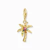 New Charm-Anhänger bunte Palme vergoldet Damen Charms|Charms