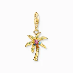 New Charm-Anhänger bunte Palme vergoldet Damen Charms|Charms
