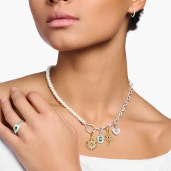 New Charm-Anhänger bunte Palme vergoldet Damen Charms|Charms