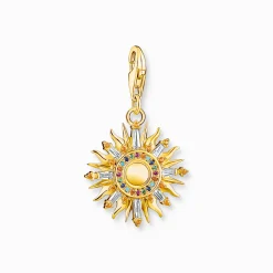 Outlet Charm-Anhänger bunte Sonne vergoldet Damen Charms|Charms