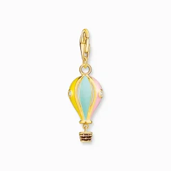 Best Sale Charm-Anhänger bunter Heißluftballon vergoldet Damen Charms|Charms
