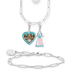 Best Charm-Anhänger buntes Lebkuchenherz Silber Damen Charms|Charms