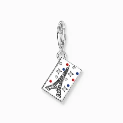 Clearance Charm-Anhänger Eiffelturm Briefmarke Silber Damen Charms|Charms