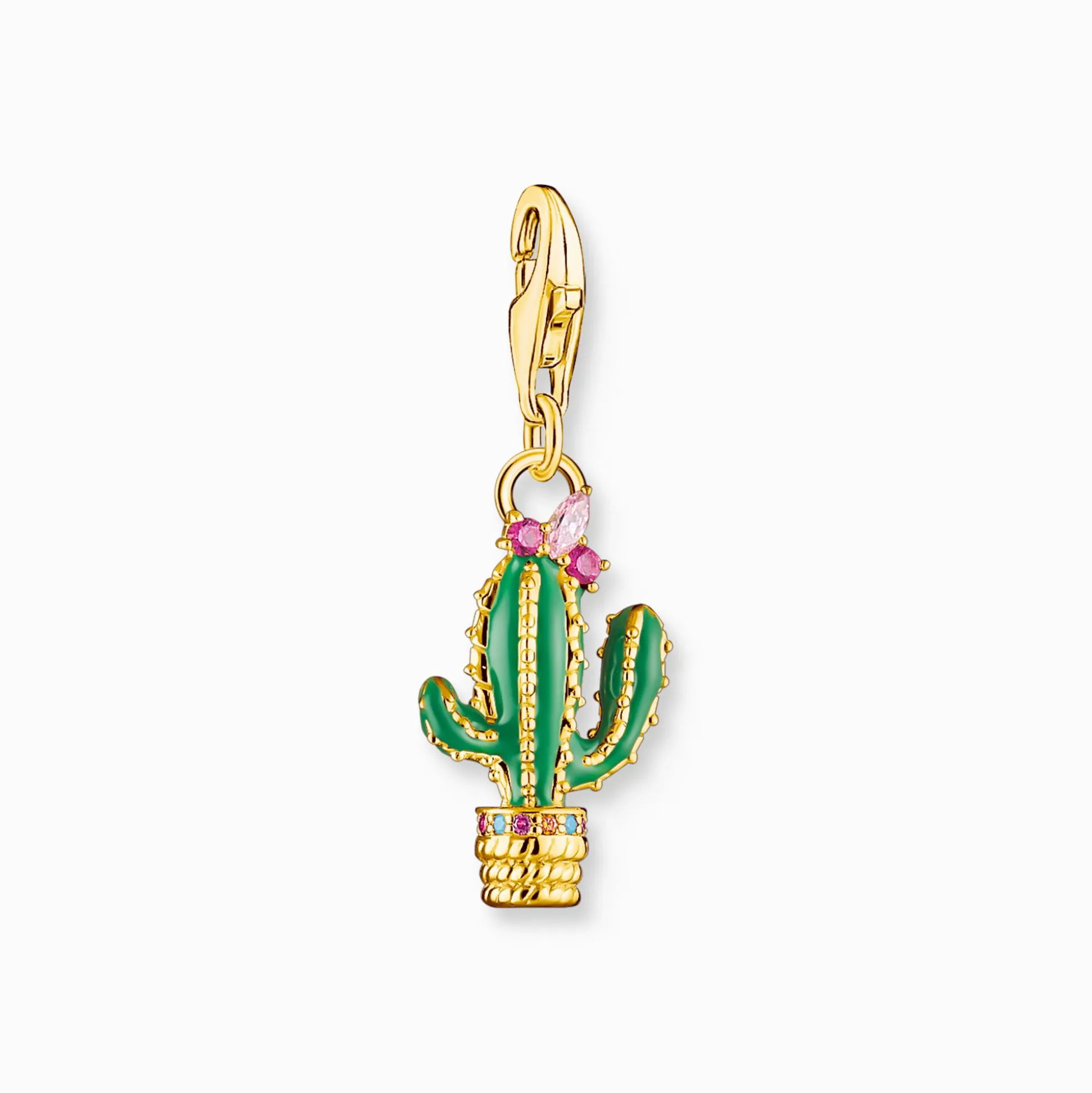 Clearance Charm-Anhänger grüner Kaktus vergoldet Damen Charms|Charms