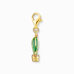 Clearance Charm-Anhänger grüner Kaktus vergoldet Damen Charms|Charms